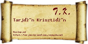 Tarján Krisztián névjegykártya