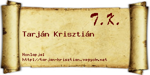 Tarján Krisztián névjegykártya